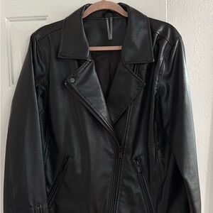 Women's Anthropologie Black Faux Leather Jacket